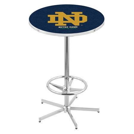 Holland Bar Stool Co 42" Chrome Notre Dame (ND) Pub Table, 36" dia. Top L216C4236ND-ND